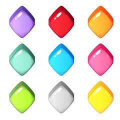 Cute colorful candy diamond shape for puzzle game.