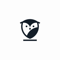 owl logo shield black white