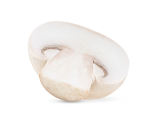 Fototapeta premium Fresh champignon mushrooms on white background