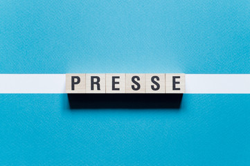 Presse word concept on cubes