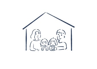 家族   家にいよう イラスト