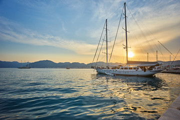 View over the beach of Marmaris