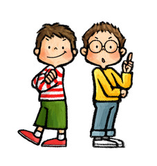 子供　全身ポーズセット（男の子ペア）