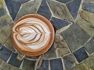 Leaf latte coffee cup