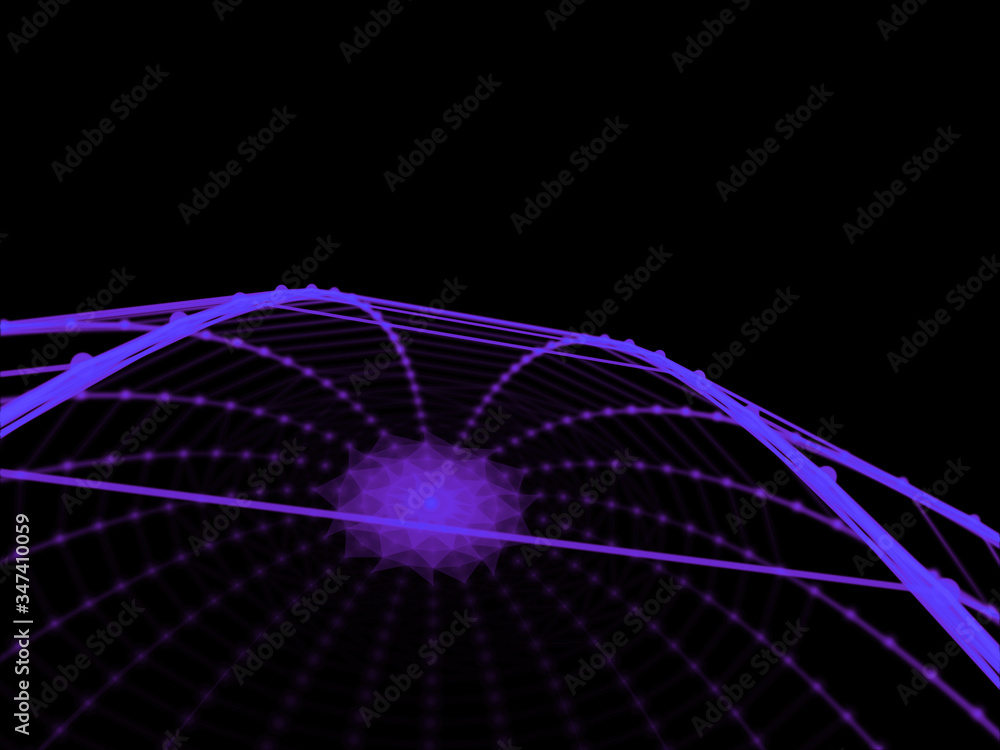Poster abstract sphere geometry orb and polygonal lines and dots. futuristic technology (super high resolut