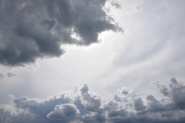 cloud scape with dark grey rain clouds and copy space