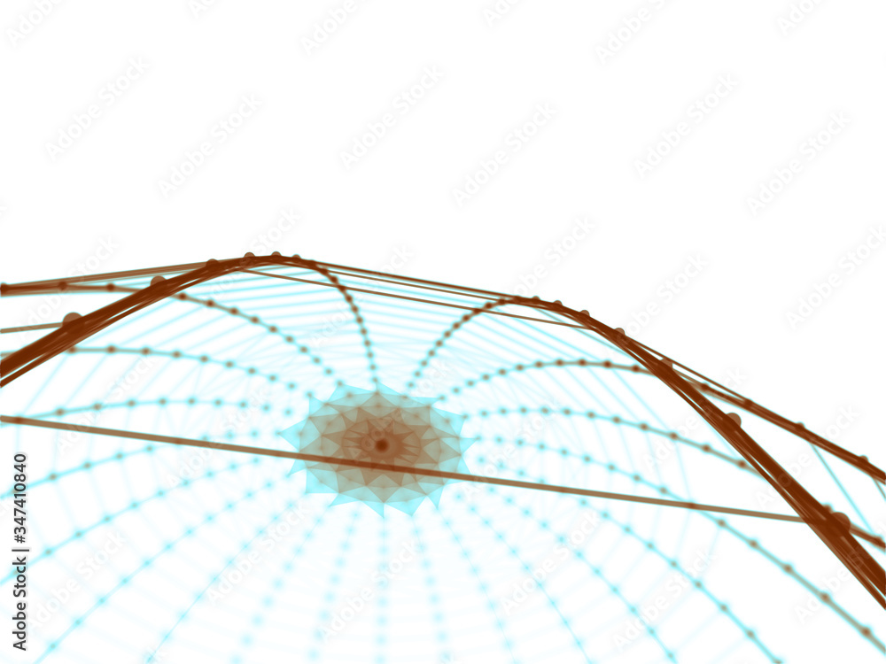 Poster abstract sphere geometry orb and polygonal lines and dots. futuristic technology (super high resolut