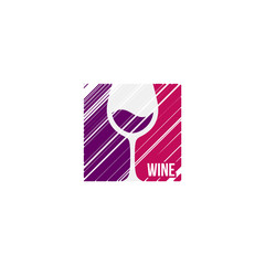 wine glass shading abstract logo
