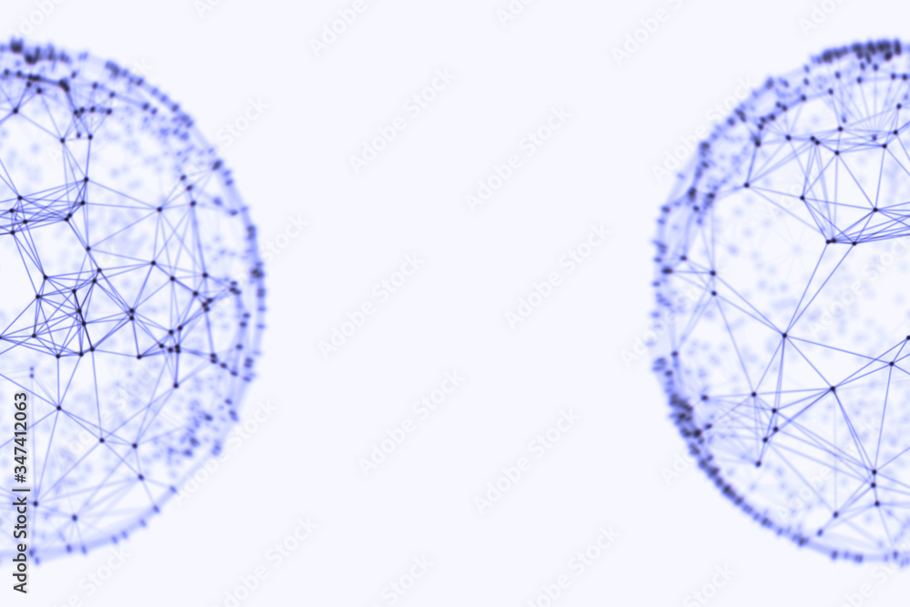 Poster abstract sphere geometry orb and polygonal lines and dots. futuristic technology (super high resolut