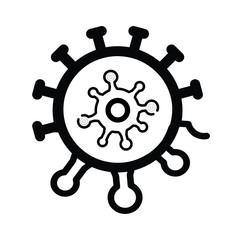 Virus drawing icon set, can be used as an illustration for  coronavirus / COVID 19 or any virus 