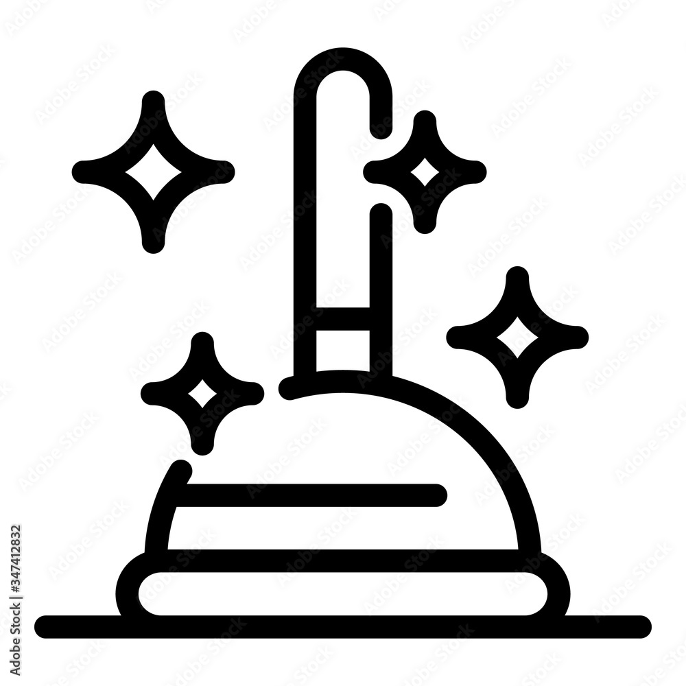 Poster cleaning with plunger icon. outline cleaning with plunger vector icon for web design isolated on whi