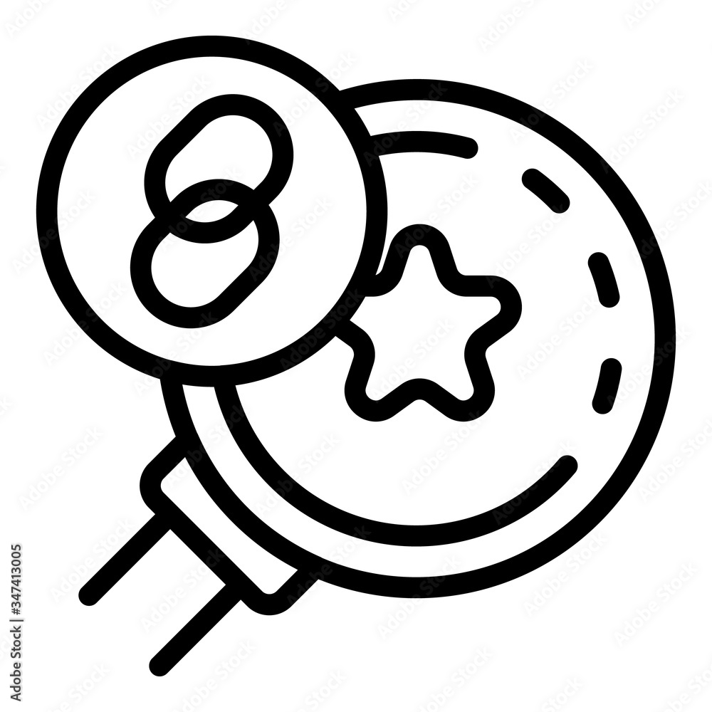 Poster link star and magnifier icon. outline link star and magnifier vector icon for web design isolated on