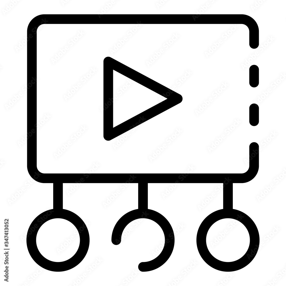 Poster arrow on the button icon. outline arrow on the button vector icon for web design isolated on white b