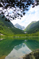 Naklejka na ściany i meble mountain lake in the mountains