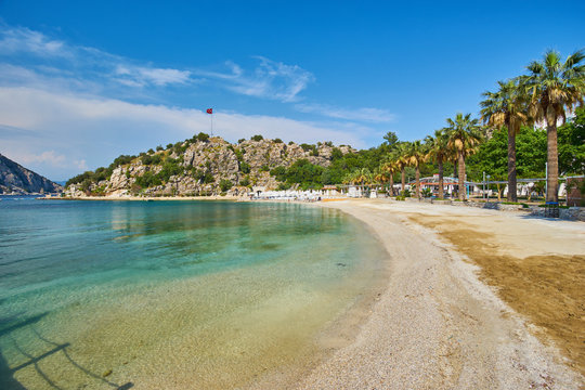 Kumlubuk sandy bay beach near Turunc in Marmaris