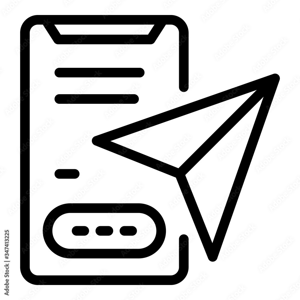 Poster messenger application icon. outline messenger application vector icon for web design isolated on whi