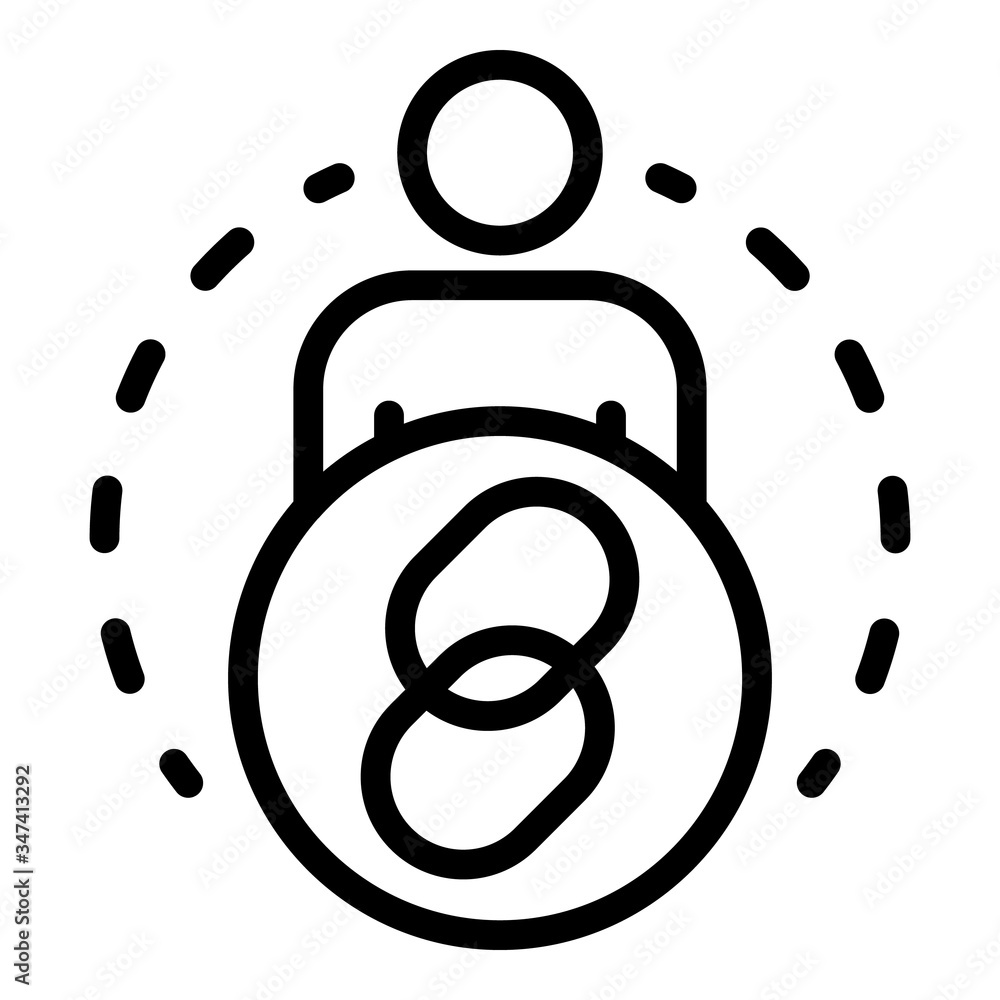 Poster a man with hyperlink icon. outline a man with hyperlink vector icon for web design isolated on white