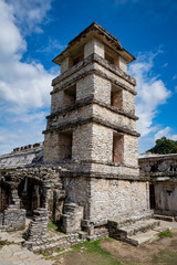 View of the archaeological site of Palenque, Mexico