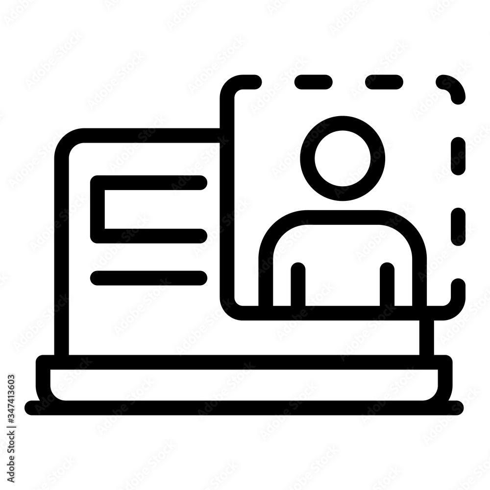 Poster social network profile photo icon. outline social network profile photo vector icon for web design i