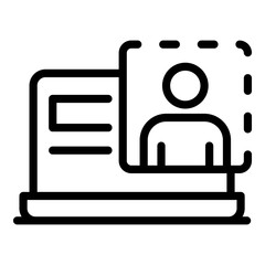 Social network profile photo icon. Outline social network profile photo vector icon for web design isolated on white background