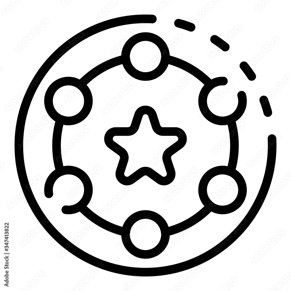 Poster star in the circle icon. outline star in the circle vector icon for web design isolated on white bac