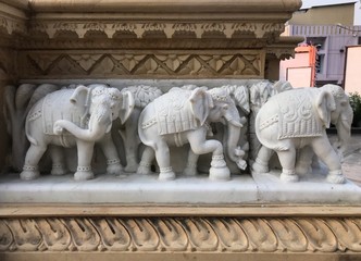 Jabalpur, Madhya Pradesh/India : November 23, 2019 - Sculpture of an Elephant at Pisanhari Ki Madhiya, Jabalpur