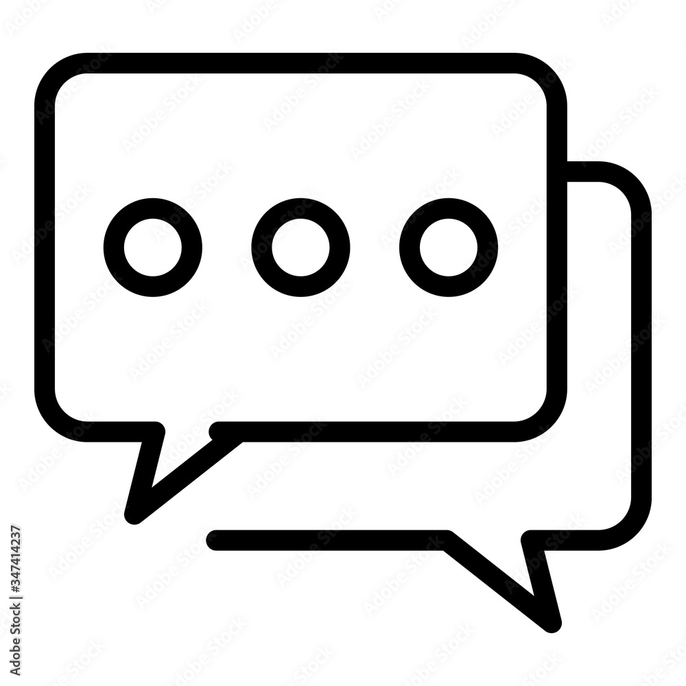 Poster two chat bubbles icon. outline two chat bubbles vector icon for web design isolated on white backgro