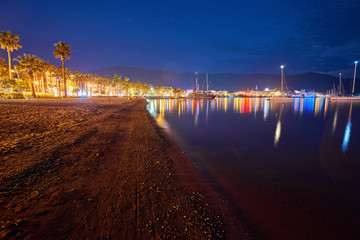 Embankment in Marmaris at summer evening.