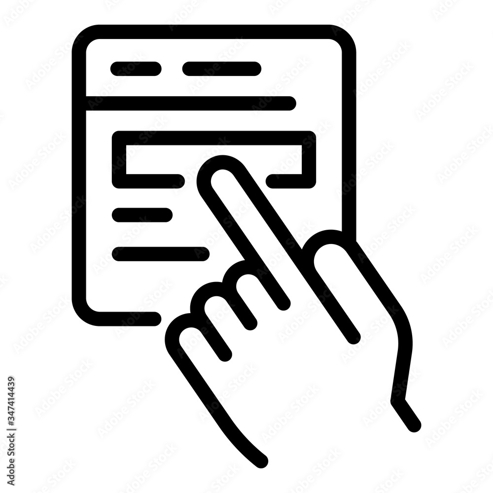 Poster touch application button icon. outline touch application button vector icon for web design isolated 