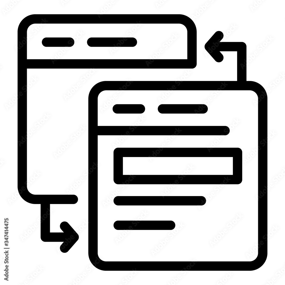 Poster website restore icon. outline website restore vector icon for web design isolated on white backgroun