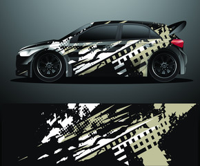 Rally car decal graphic wrap vector, abstract background