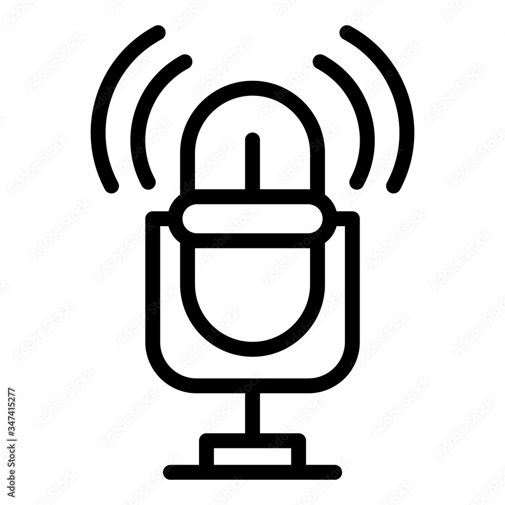 Poster studio microphone icon. outline studio microphone vector icon for web design isolated on white backg