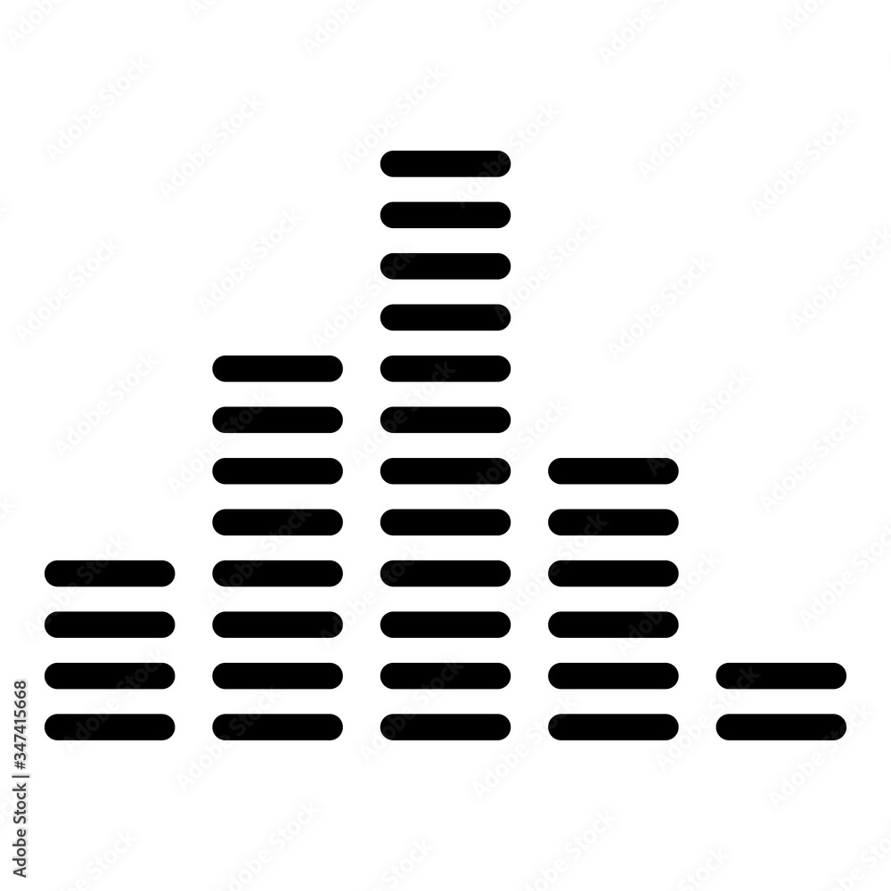 Poster equalizer columns icon. outline equalizer columns vector icon for web design isolated on white backg