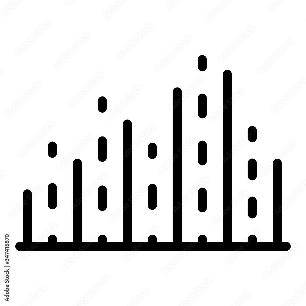 Poster dots and lines columns icon. outline dots and lines columns vector icon for web design isolated on w
