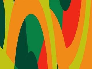 Beautiful of Colorful Art Red, Orange and Green, Abstract Modern Shape. Image for Background or Wallpaper
