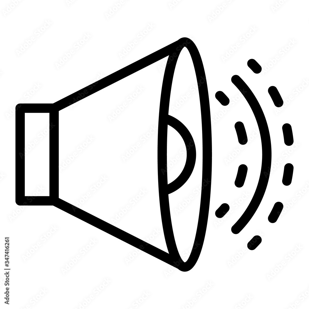 Poster sound on icon. outline sound on vector icon for web design isolated on white background