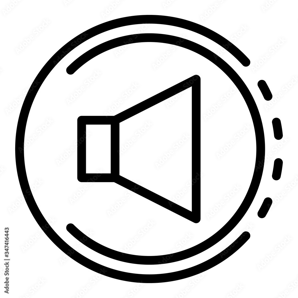 Poster volume sign in a circle icon. outline volume sign in a circle vector icon for web design isolated on