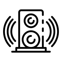 Subwoofer waves icon. Outline subwoofer waves vector icon for web design isolated on white background