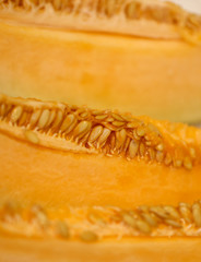 Ripe melon on the counter in the market