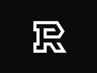 Fototapeta premium Vector template letter R. The design of the sign in a linear style.