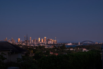first light on sydney city