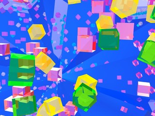 seamless pattern with colorful cubes