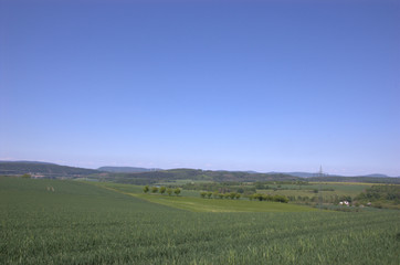 Fototapeta na wymiar rural landscape with blue sky