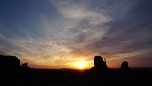 Time lapse of Monument Valley sunrise