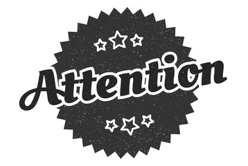 attention sign. attention round vintage retro label. attention