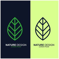Leaf design logo Template