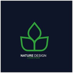 Leaf design logo Template