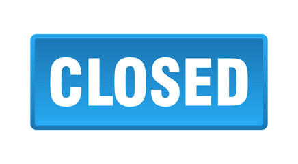 closed button. closed square blue push button