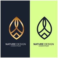 Leaf design logo Template