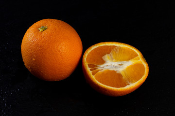 orange on black background